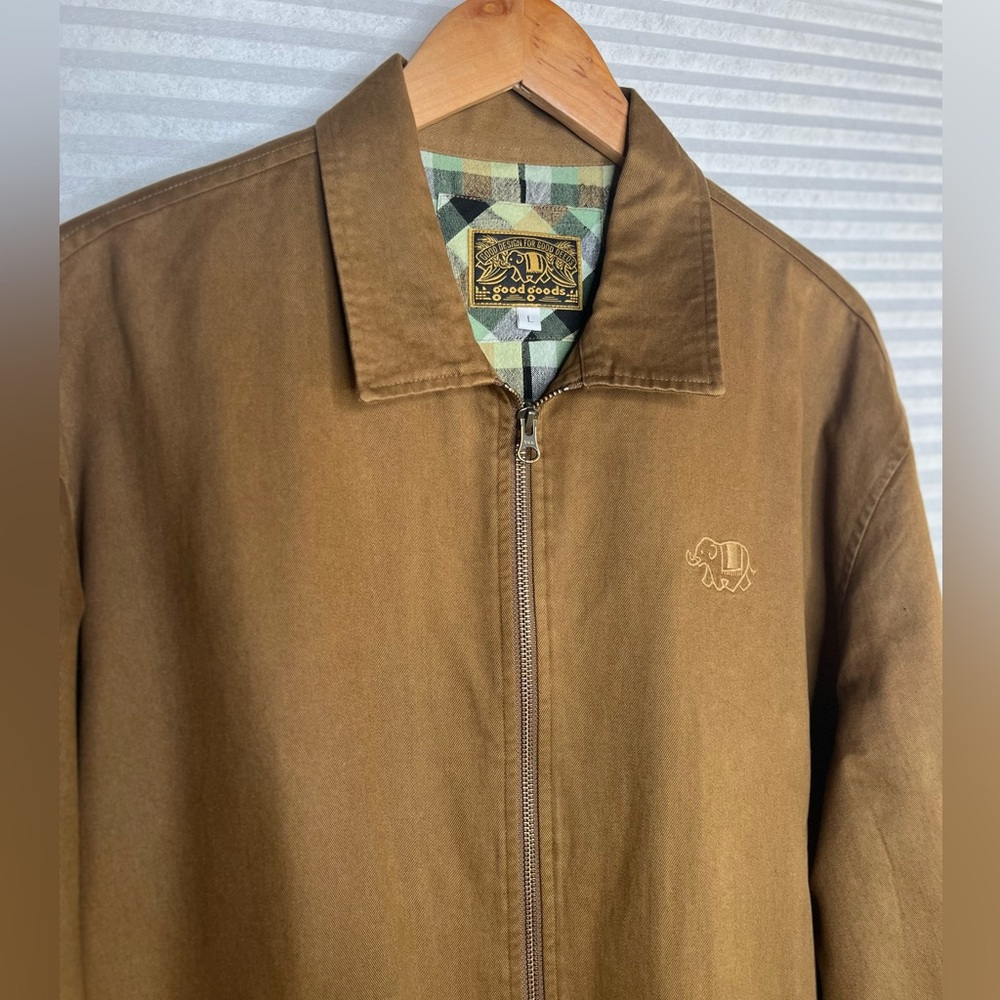 Good Design for Good Deeds Men’s Utility Brown Khaki Jacket Large - Picture 2 of 9